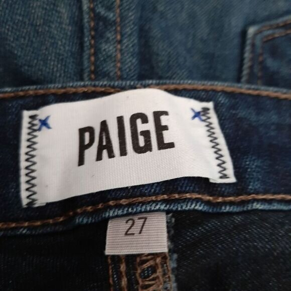 PAIGE | Verdugo Ankle Cropped Blue Jeans Sz 27 Flawed - Picture 10 of 13